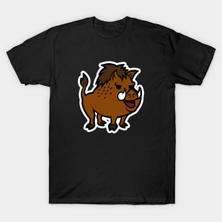 Boar Cartoon Animal Cartoon Island T-Shirt